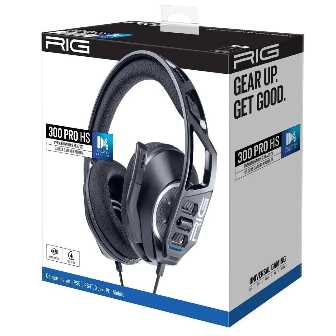 Nacon RIG 300 Pro HS laidinės žaidimų ausinės (juodos) | XBOX/PS4/PS5/Nintendo Switch