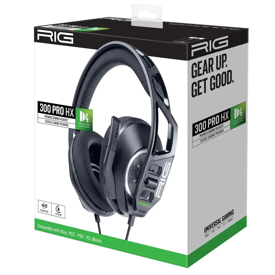 Nacon RIG 300 Pro HX laidinės žaidimų ausinės (juodos) | XBOX/PS4/PS5/Nintendo Switch
