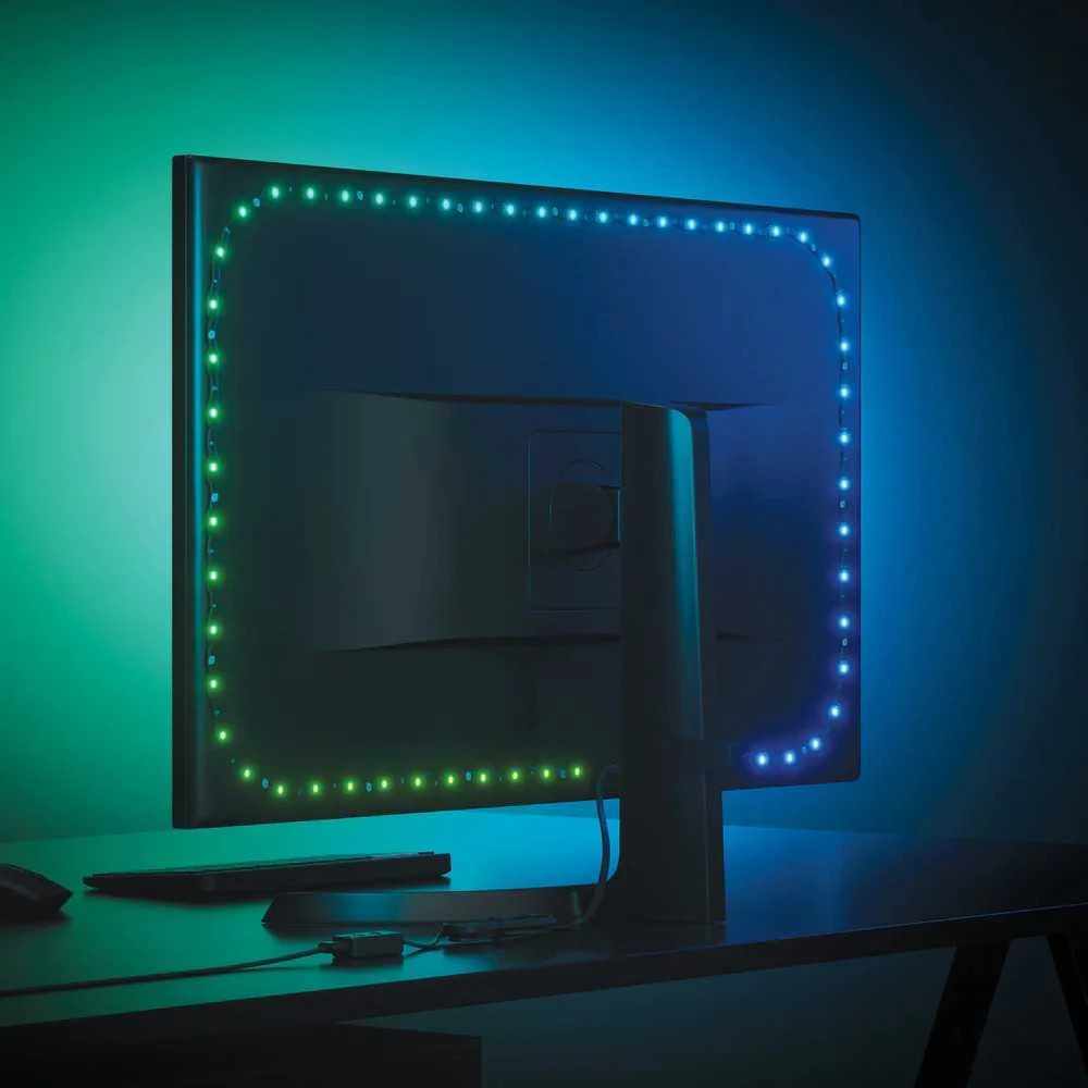 „Nanoleaf“ 4D kompiuterio ekrano veidrodinė šviesos juosta, USB, 2,5 m | 10 W | Daugiaspalvė RGB