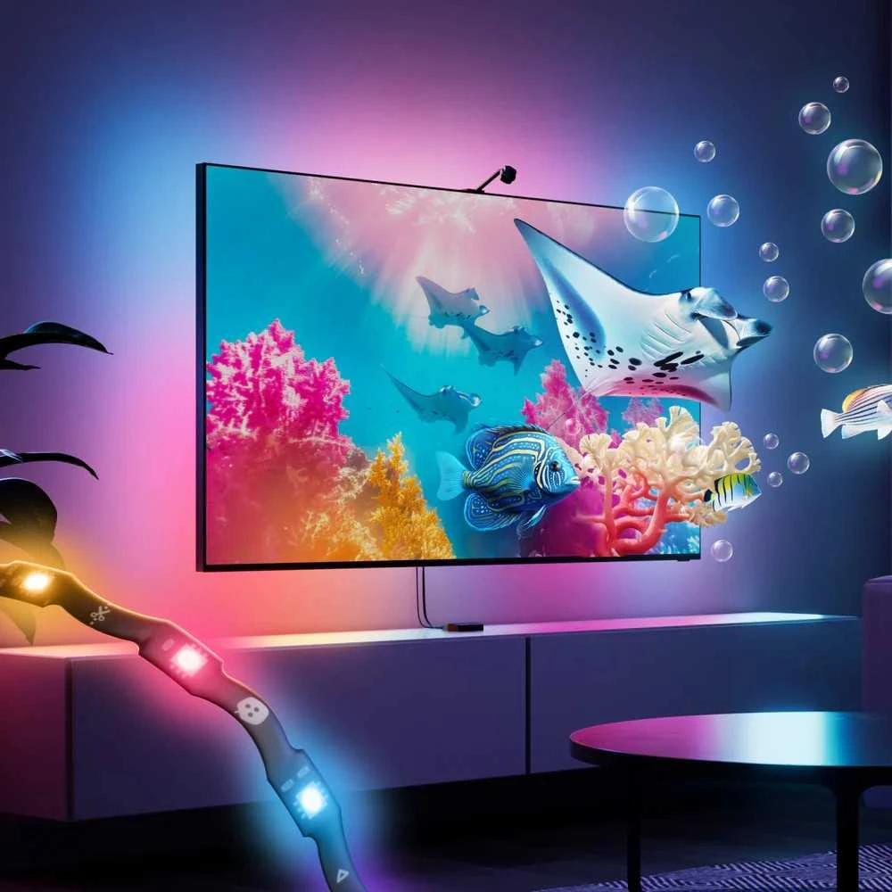 „Nanoleaf 4D V2“ televizoriaus ekrano veidrodis + šviesos juostelių rinkinys (televizoriams ir monitoriams iki 65 colių) | 24 W | Daugiaspalvis RGB