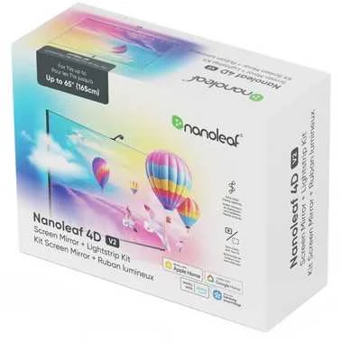 „Nanoleaf 4D V2“ televizoriaus ekrano veidrodis + šviesos juostelių rinkinys (televizoriams ir monitoriams iki 65 colių) | 24 W | Daugiaspalvis RGB