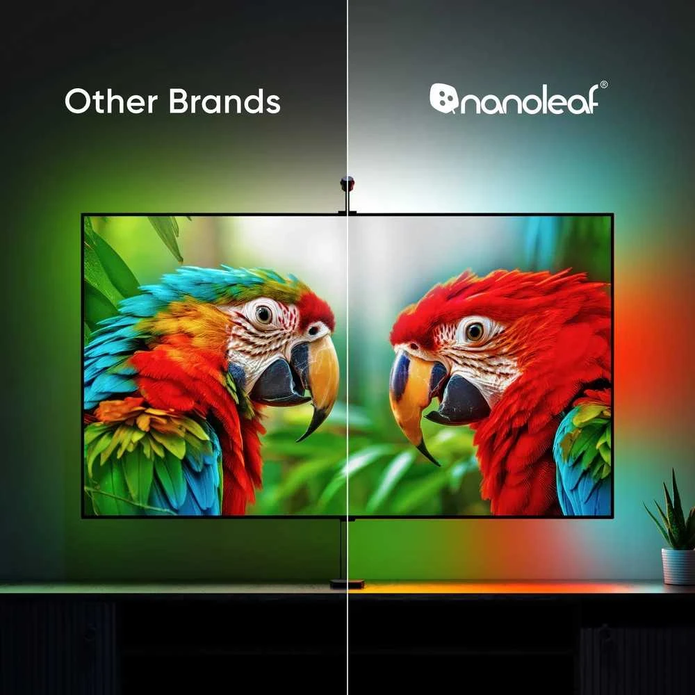 „Nanoleaf 4D V2“ televizoriaus ekrano veidrodis + šviesos juostelių rinkinys (televizoriams ir monitoriams iki 65 colių) | 24 W | Daugiaspalvis RGB
