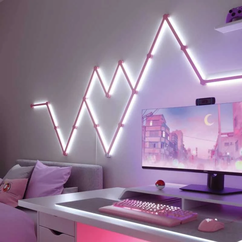 Nanoleaf | Lines Skin Rožinė Matte 9pcs