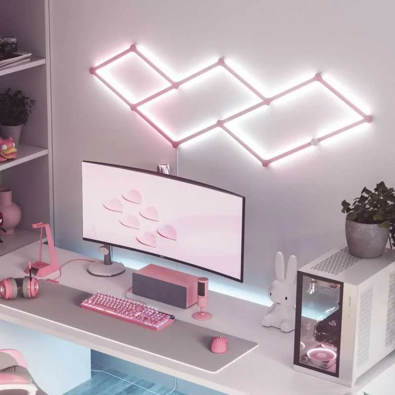 Nanoleaf | Lines Skin Rožinė Matte 9pcs