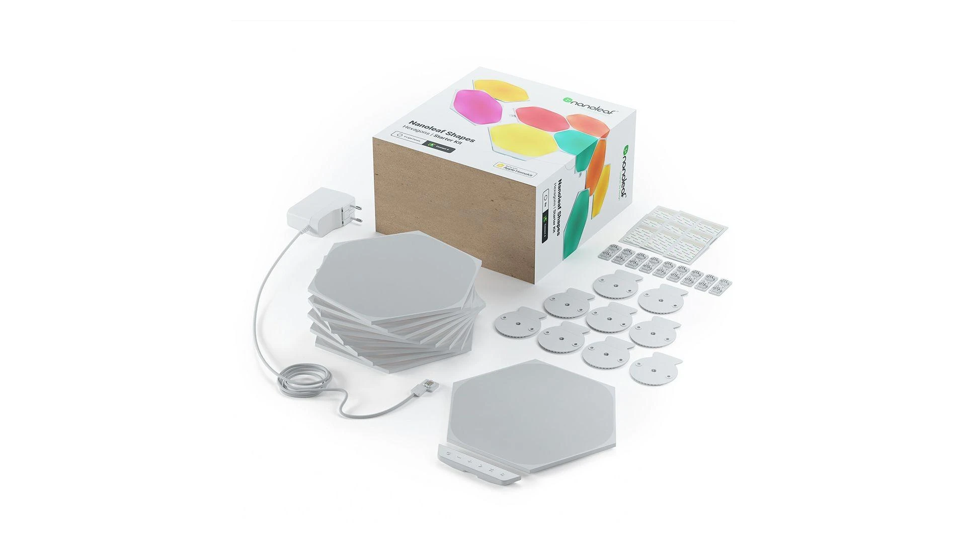 Nanoleaf Nanolapis | Formos Hexagons Starter Kit (9 plokštės) | 16 mln.+