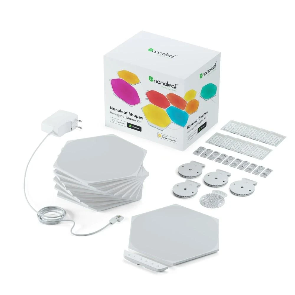 Nanoleaf Nanolapis | Formos Hexagons Starter Kit (9 plokštės) | 16 mln.+