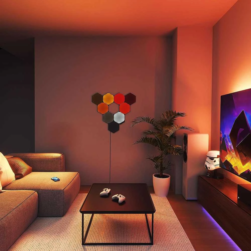 Sieninis šviestuvas Nanoleaf | Shapes Juodas Hexagons Starter Kit (9 panels) | 42 W | WiFi