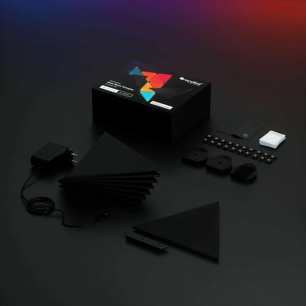 Nanoleaf Shapes - Ultra Juodas Triangles Starter Kit (9 šviesos)
