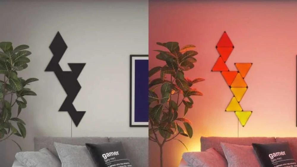 Sieninis šviestuvas Nanoleaf Shapes Juodas Mini Triangles Expansion Pack (10 panels)