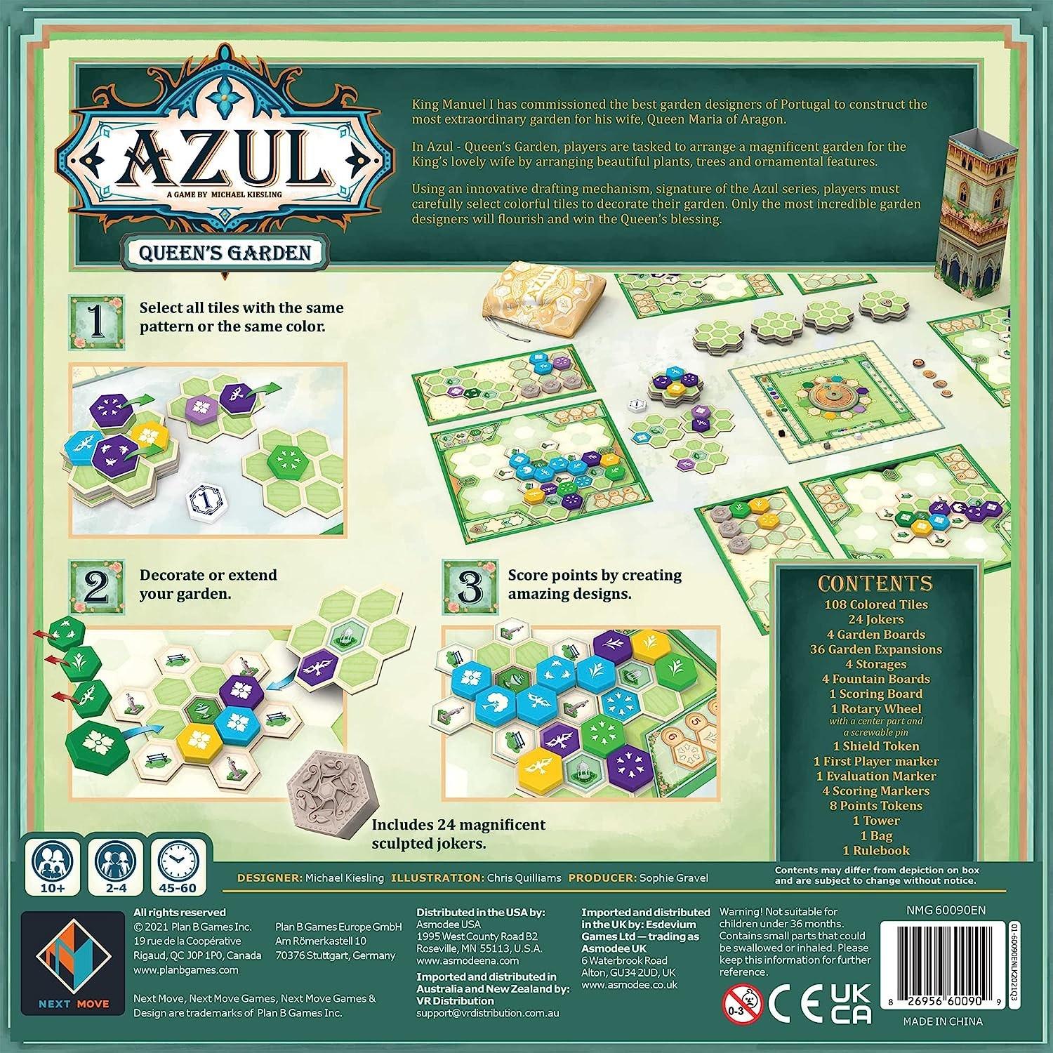 Hobilt Stalo žaidimas „Azul: Queen's Garden“ 2-4 žaidėjams