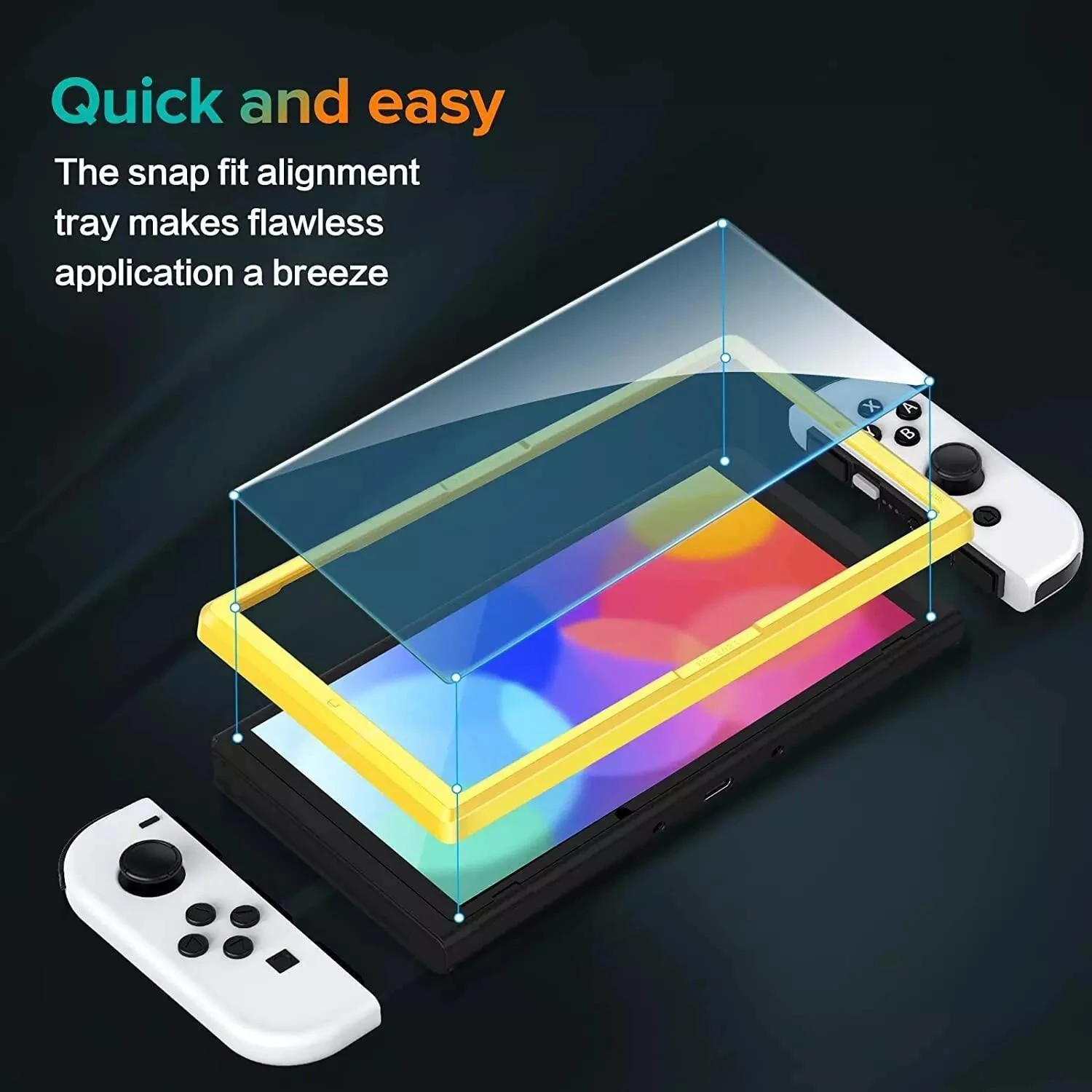Nintendo Switch OLED grūdinto stiklo ekrano apsauga 4vnt