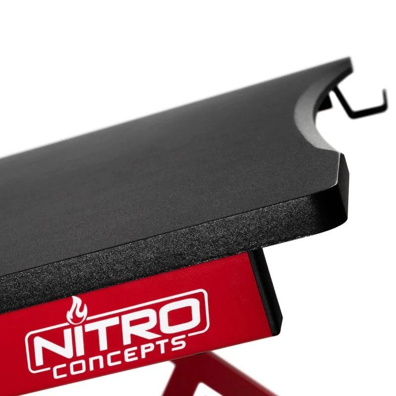 Žaidimų stalas Nitro Concepts D12 Gaming Desk, Juoda-raudona