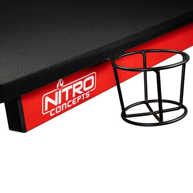Žaidimų stalas Nitro Concepts D12 Gaming Desk, Juoda-raudona