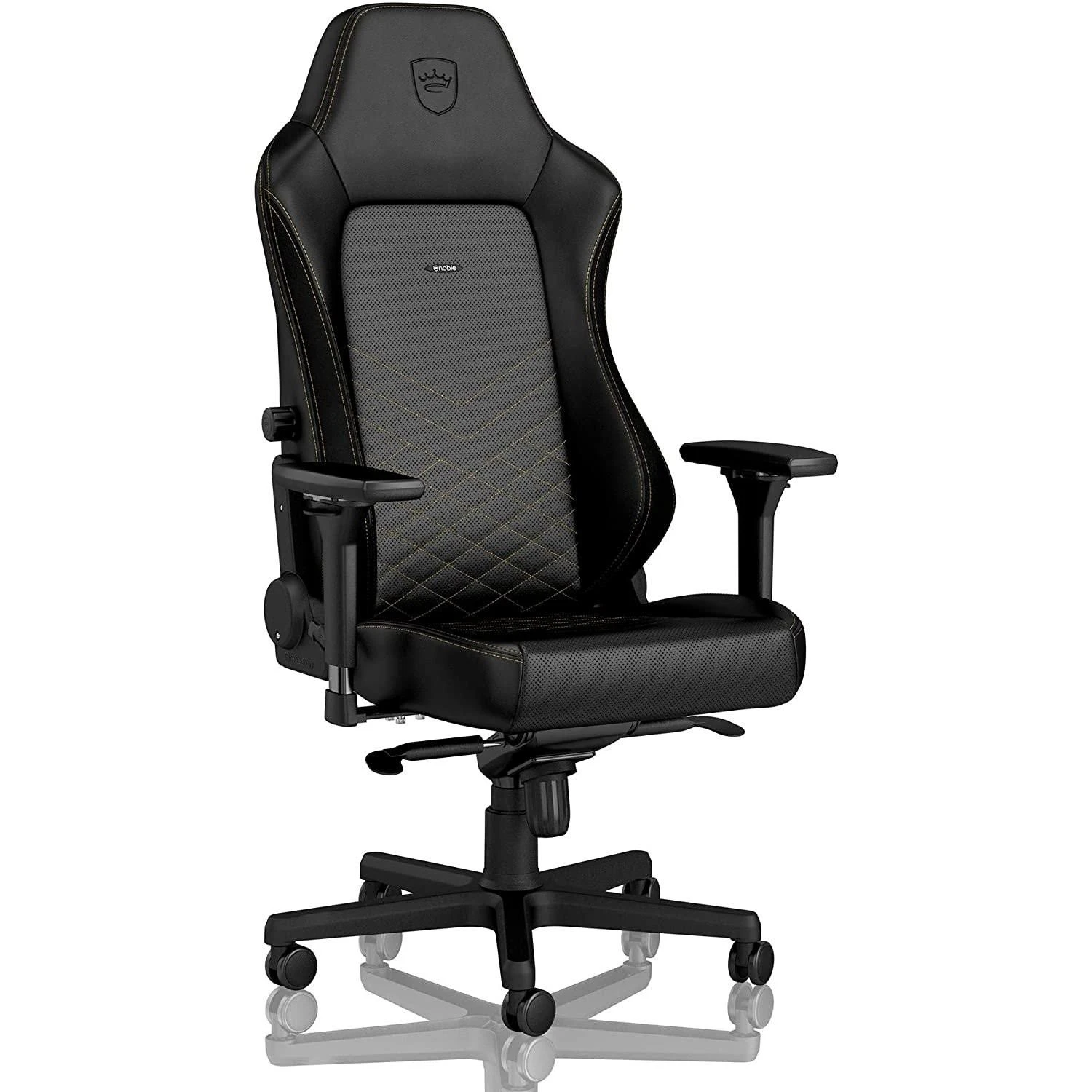 Žaidimų kėdė Noblechairs HERO PU-Leather Gaming Chair, Juoda-auksinė