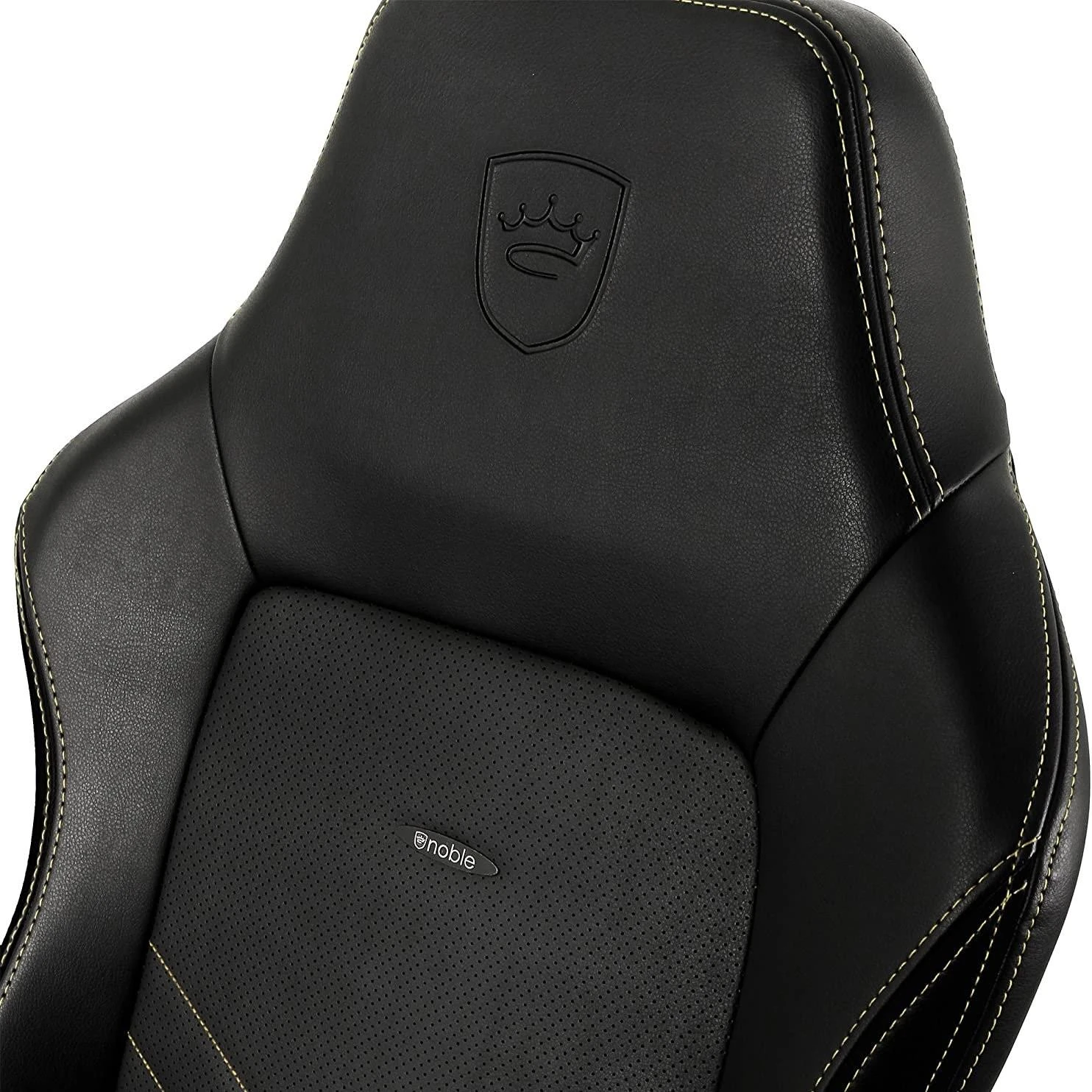 Žaidimų kėdė Noblechairs HERO PU-Leather Gaming Chair, Juoda-auksinė