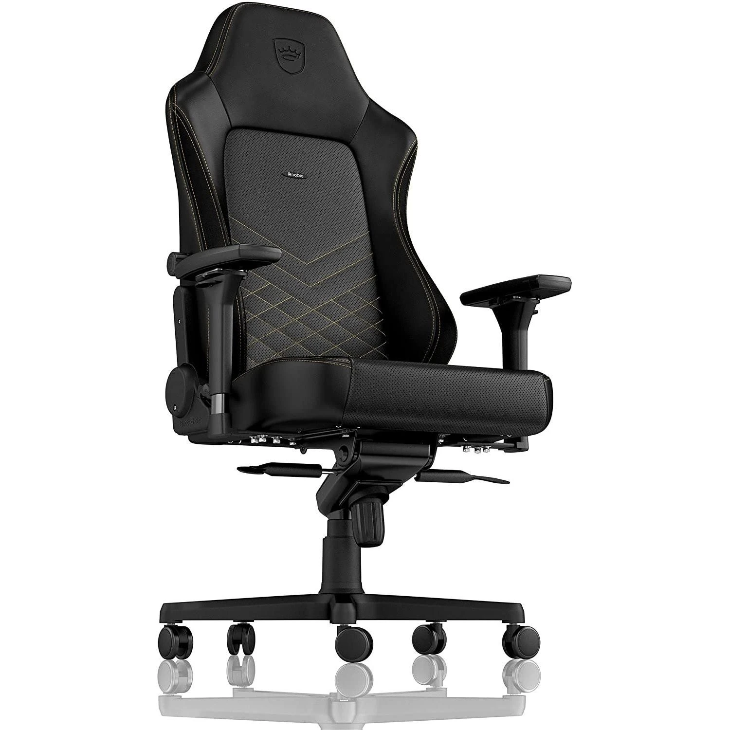 Žaidimų kėdė Noblechairs HERO PU-Leather Gaming Chair, Juoda-auksinė