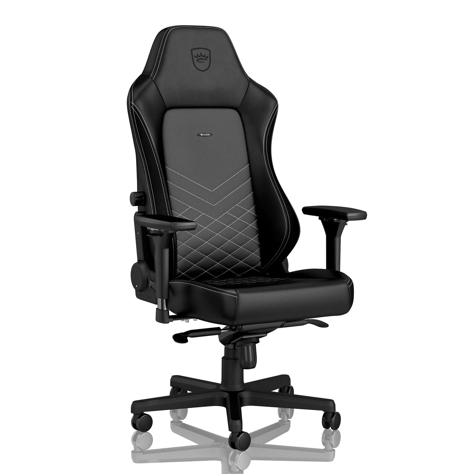 Žaidimų kėdė Noblechairs HERO PU-Leather Gaming Chair, Juoda-balta