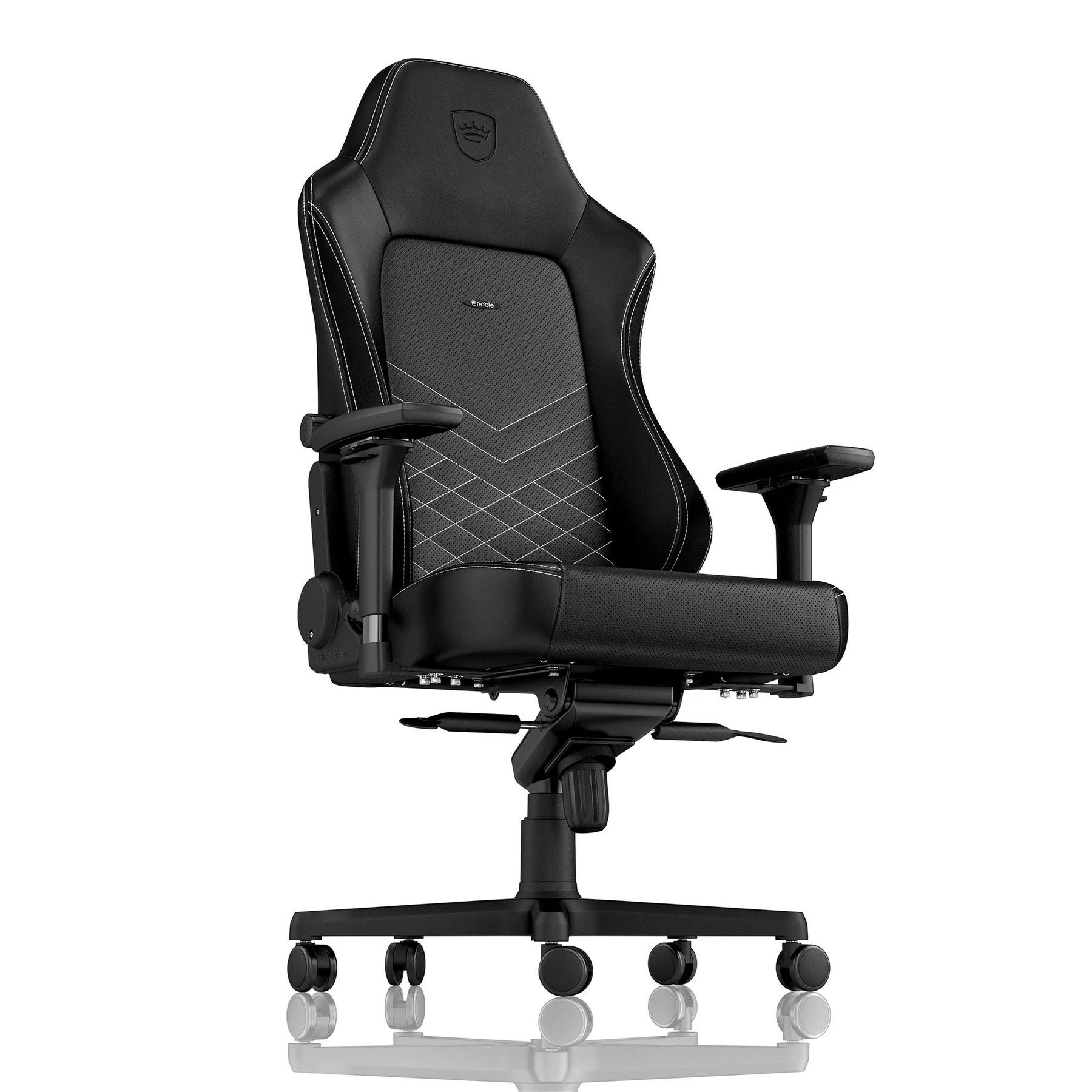 Žaidimų kėdė Noblechairs HERO PU-Leather Gaming Chair, Juoda-balta
