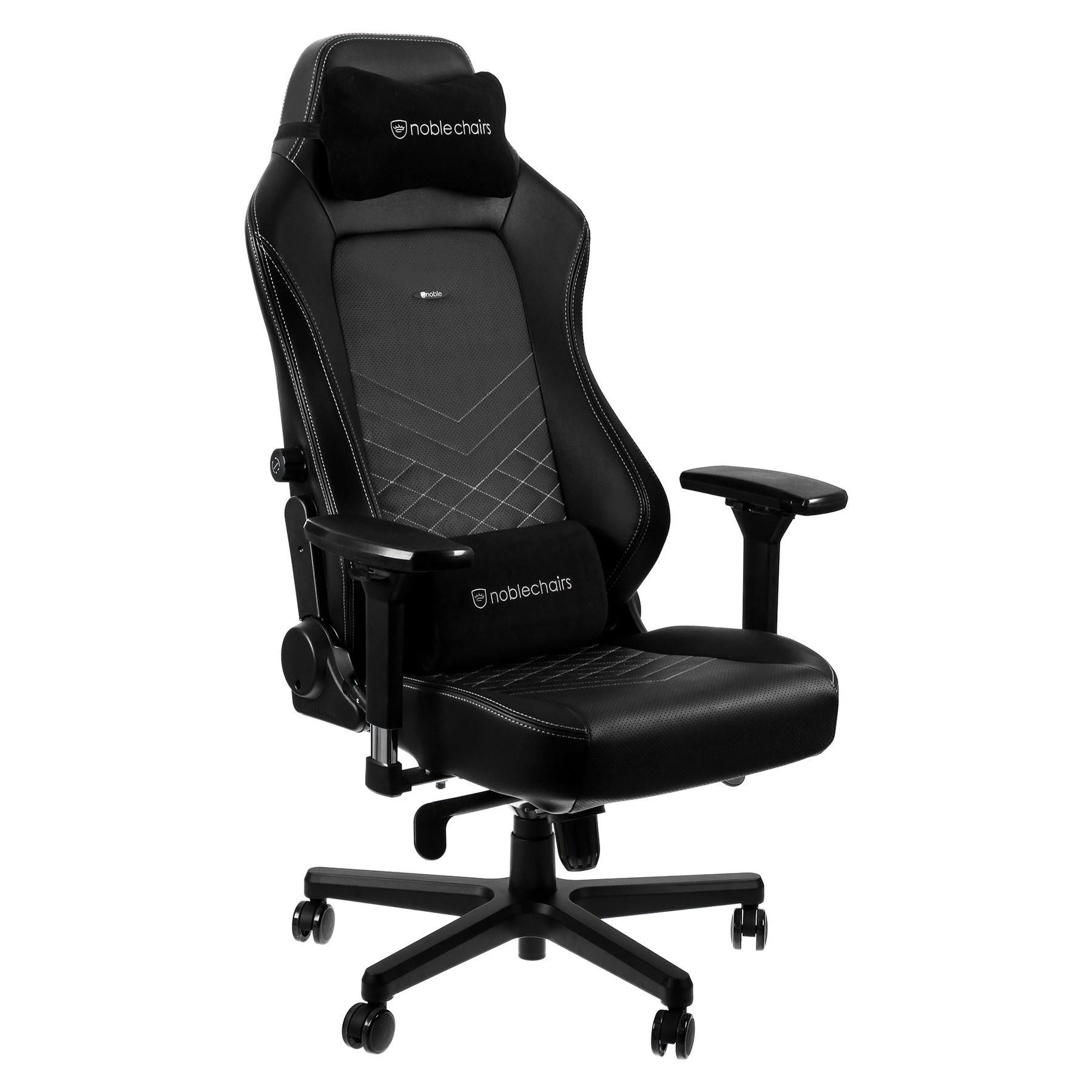 Žaidimų kėdė Noblechairs HERO PU-Leather Gaming Chair, Juoda-balta