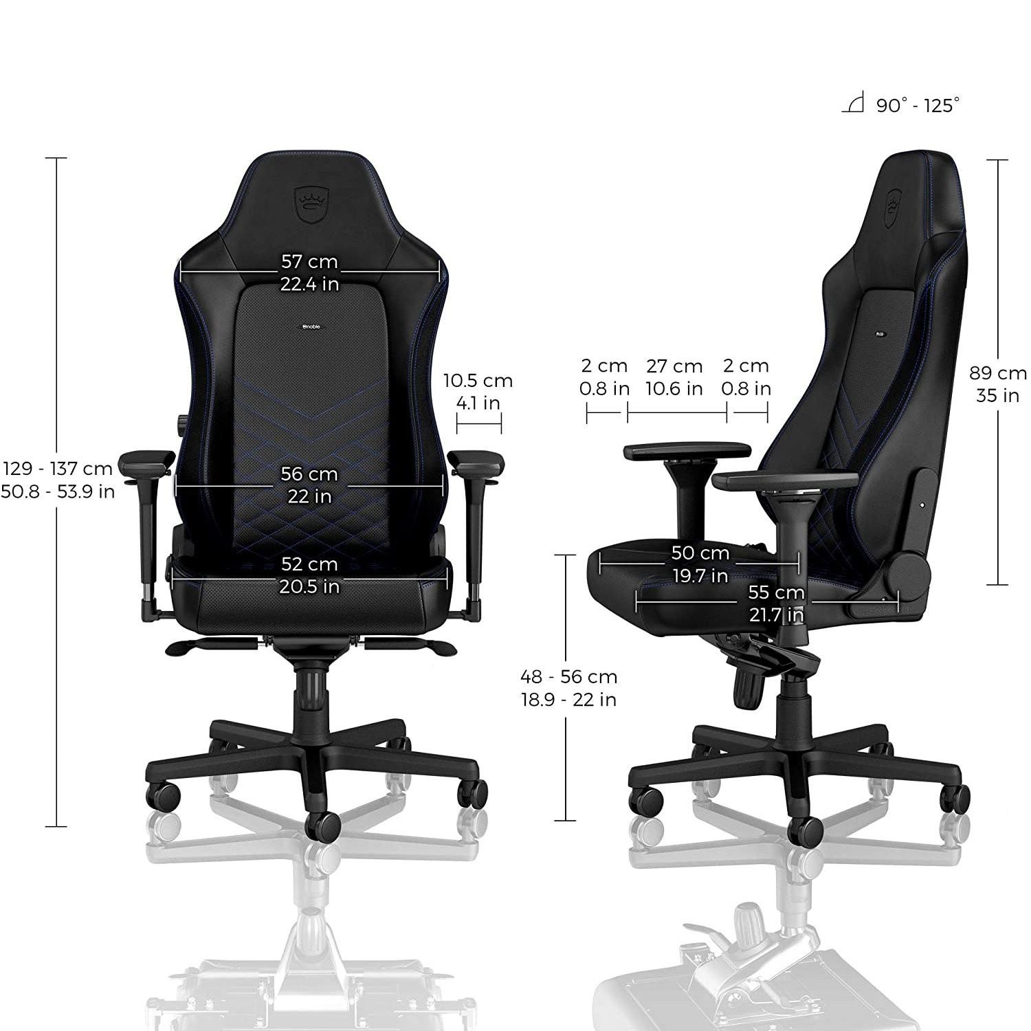 Žaidimų kėdė Noblechairs HERO PU-Leather Gaming Chair, Juoda-mėlyna