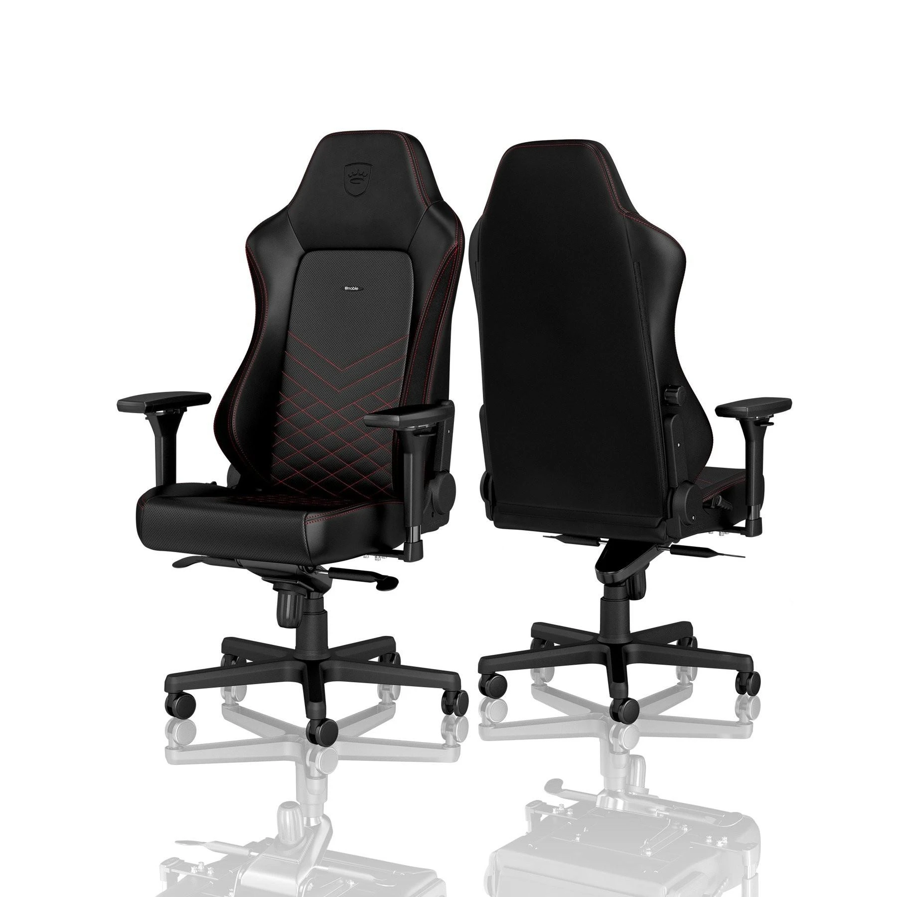 Žaidimų kėdė Noblechairs HERO PU-Leather Gaming Chair, Juoda-raudona