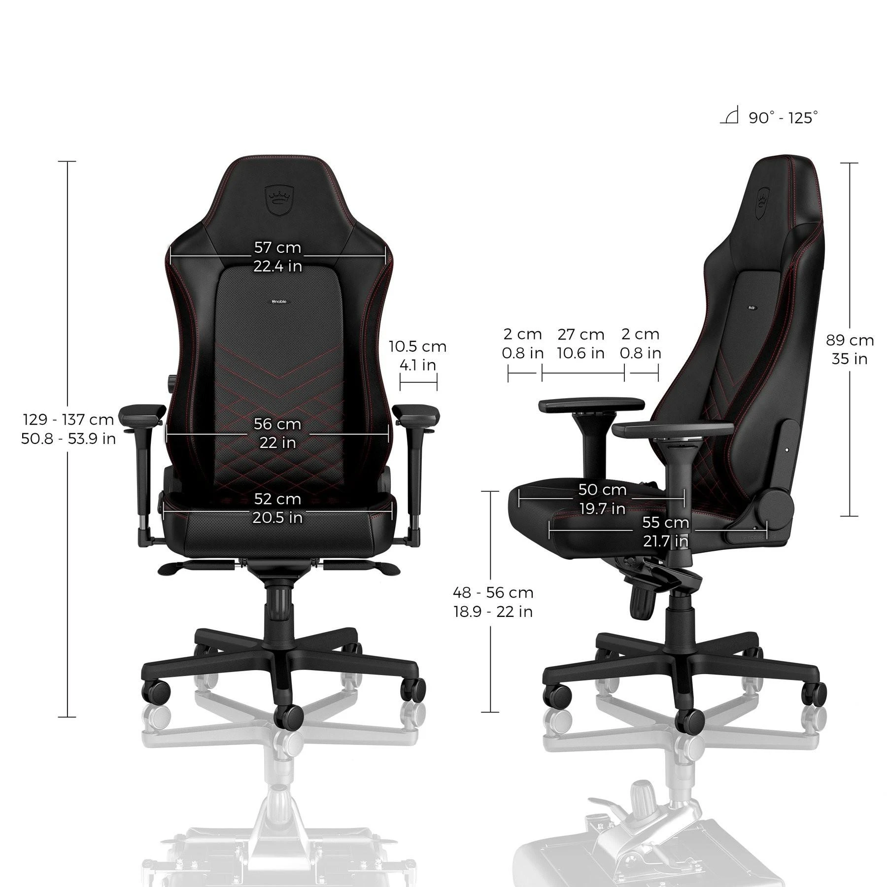 Žaidimų kėdė Noblechairs HERO PU-Leather Gaming Chair, Juoda-raudona