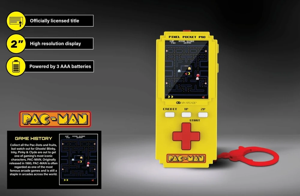 My Pac-Man Pixel Pocket Pro nešiojama žaidimų konsolė