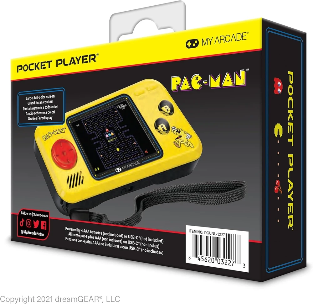 MY ARCADE Mano arkadinis kišeninis žaidėjas Pacman 3 žaidimai