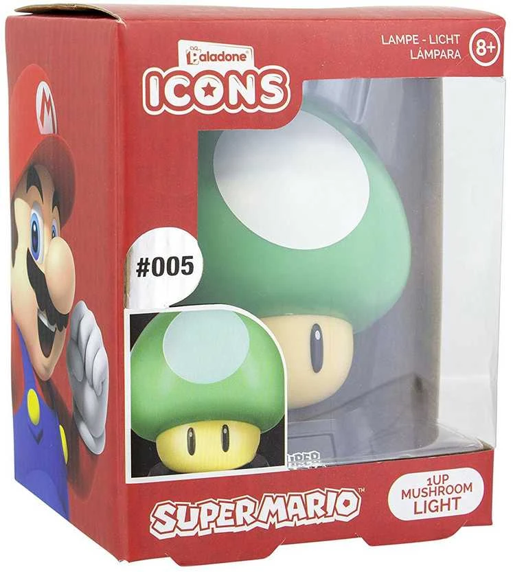 Paladone MARIO 1Up Mushroom ICON lempa 10cm