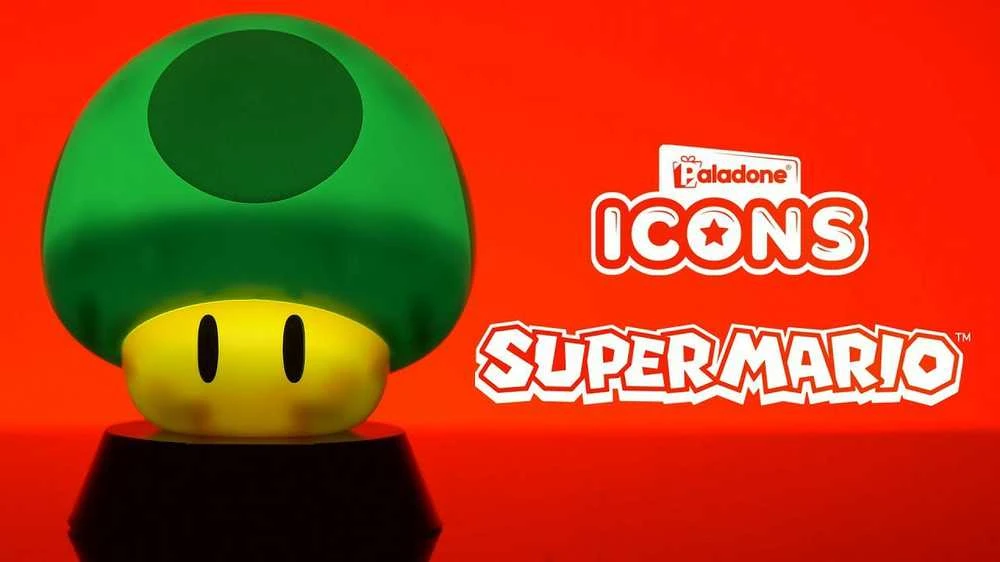 Paladone MARIO 1Up Mushroom ICON lempa 10cm