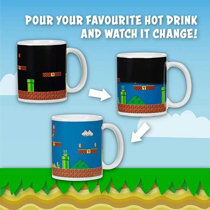 Paladone Super Mario Brothers puodelis | Reaguojantis į karštį 300ml