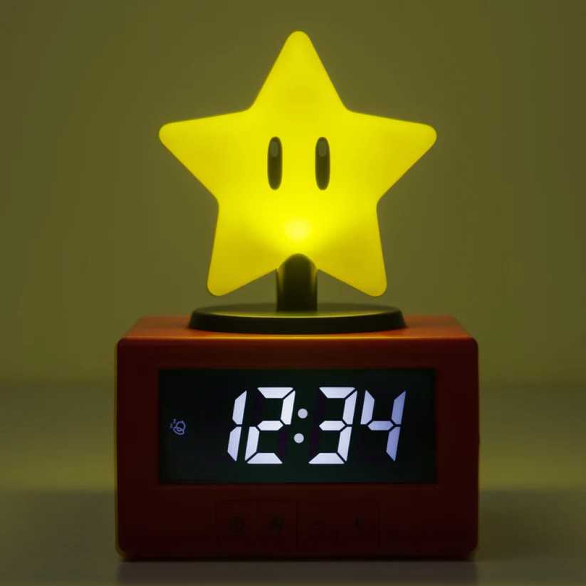 Paladone Super Mario Super Star Icon Alarm Clock lempa