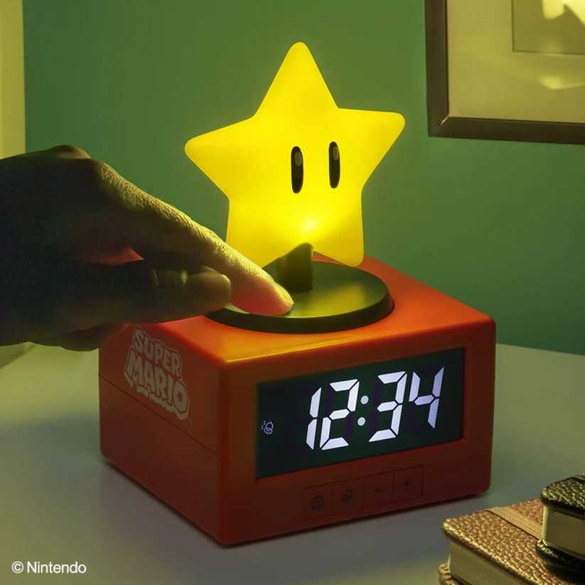Paladone Super Mario Super Star Icon Alarm Clock lempa
