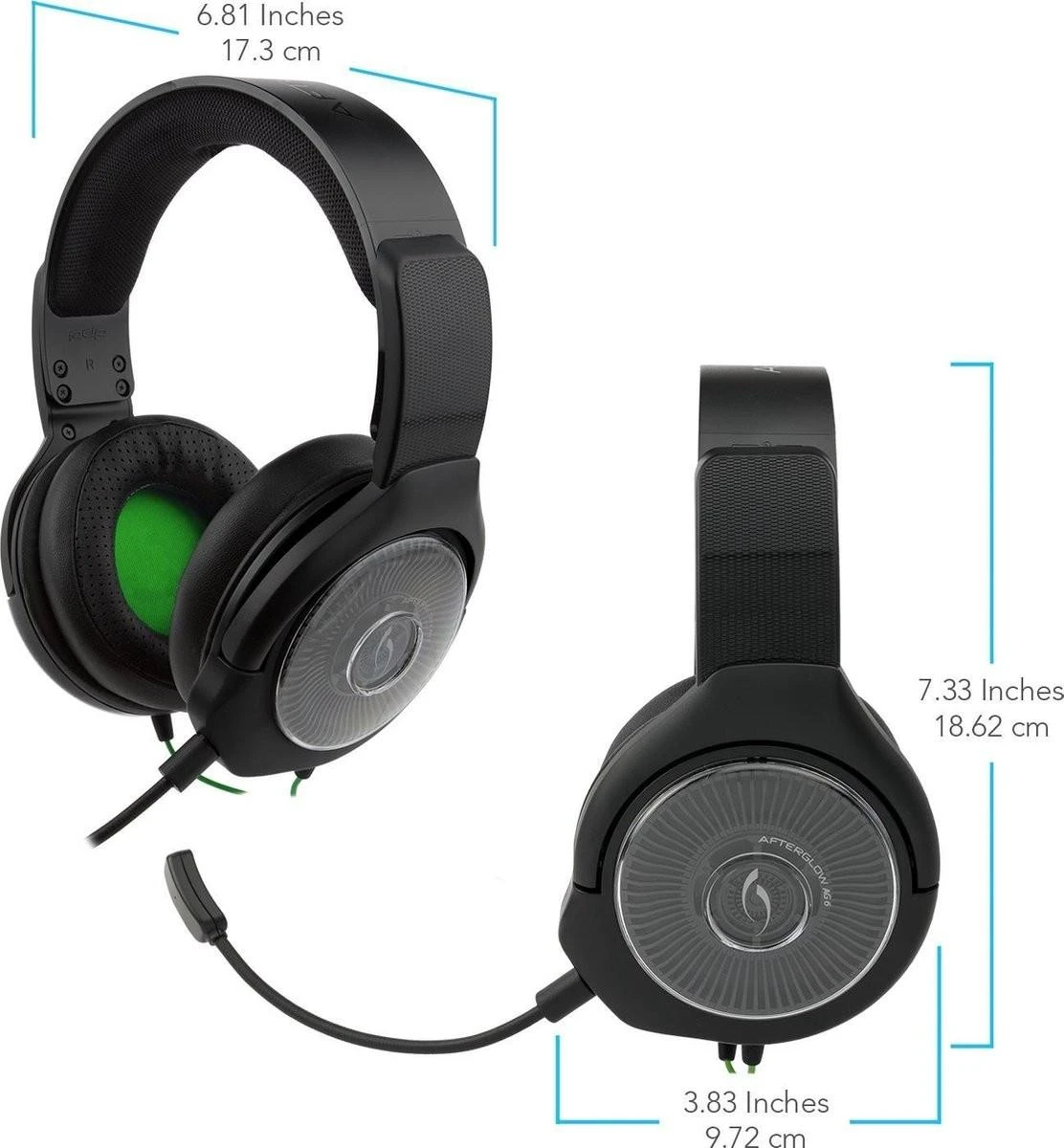 PDP Afterglow AG6 (juoda) laidinės ausinės su mikrofonu | XBOX