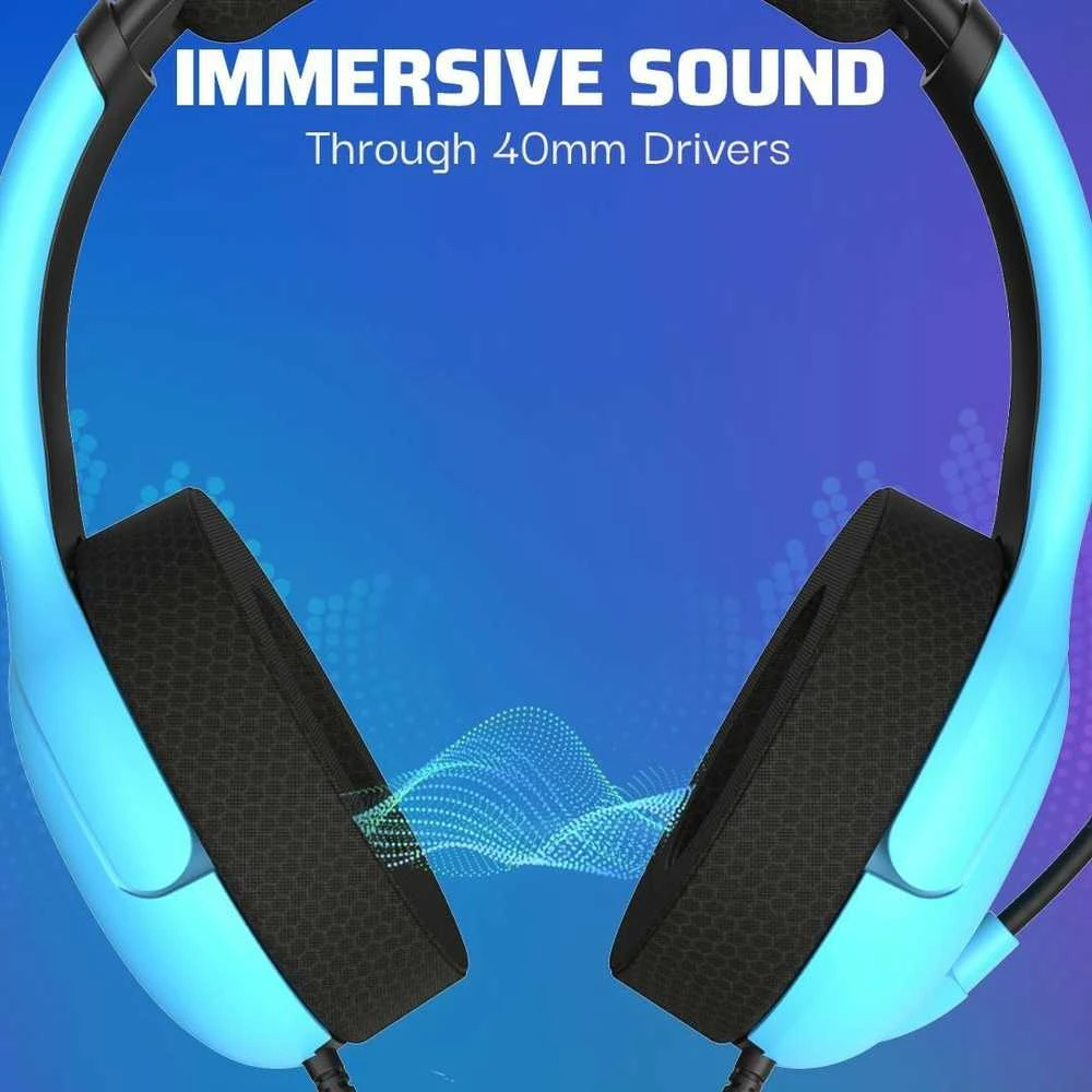 PDP AIRLITE Laidinės stereo žaidimų ausinės (Neptune Mėlyna) skirtos PS5/PS4/PC