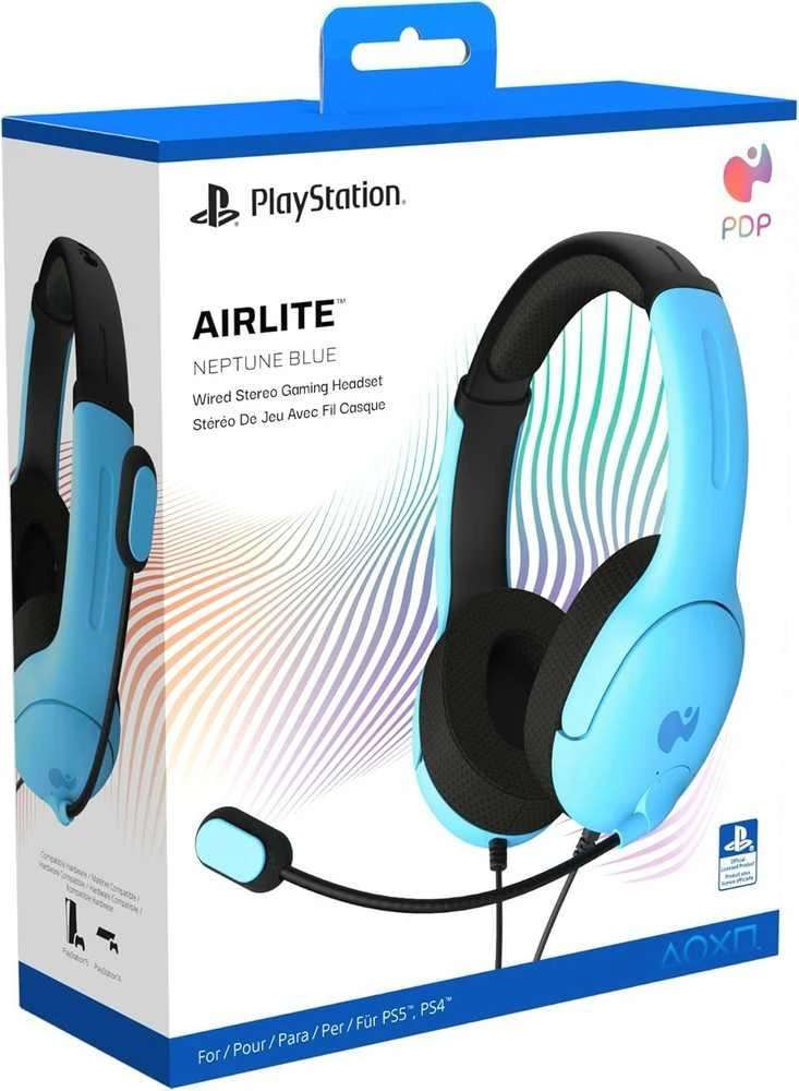 PDP AIRLITE Laidinės stereo žaidimų ausinės (Neptune Mėlyna) skirtos PS5/PS4/PC