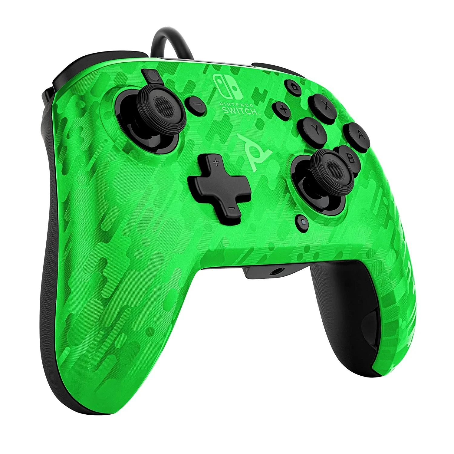 PDP Delux+ Audio Camo Žalias laidinis valdiklis skirtas Nintendo Switch