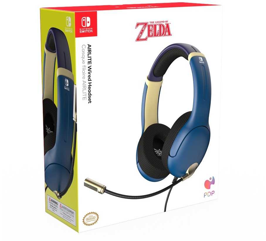 PDP Nintendo Switch laidinės ausinės Airlite Hyrule mėlynas