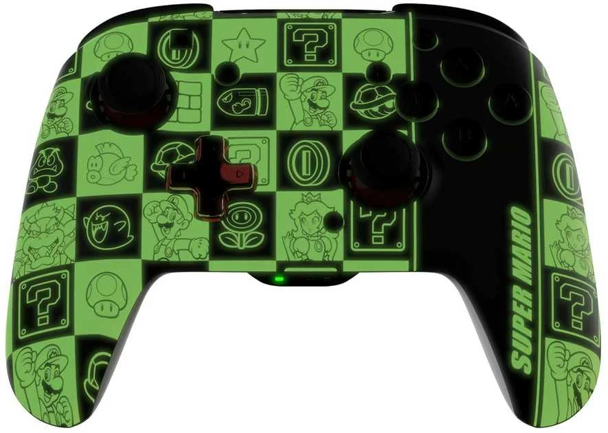 PDP REMATCH GLOW Belaidis valdiklis skirtas Nintendo Switch | Super Mario Icon | Juoda/Raudona