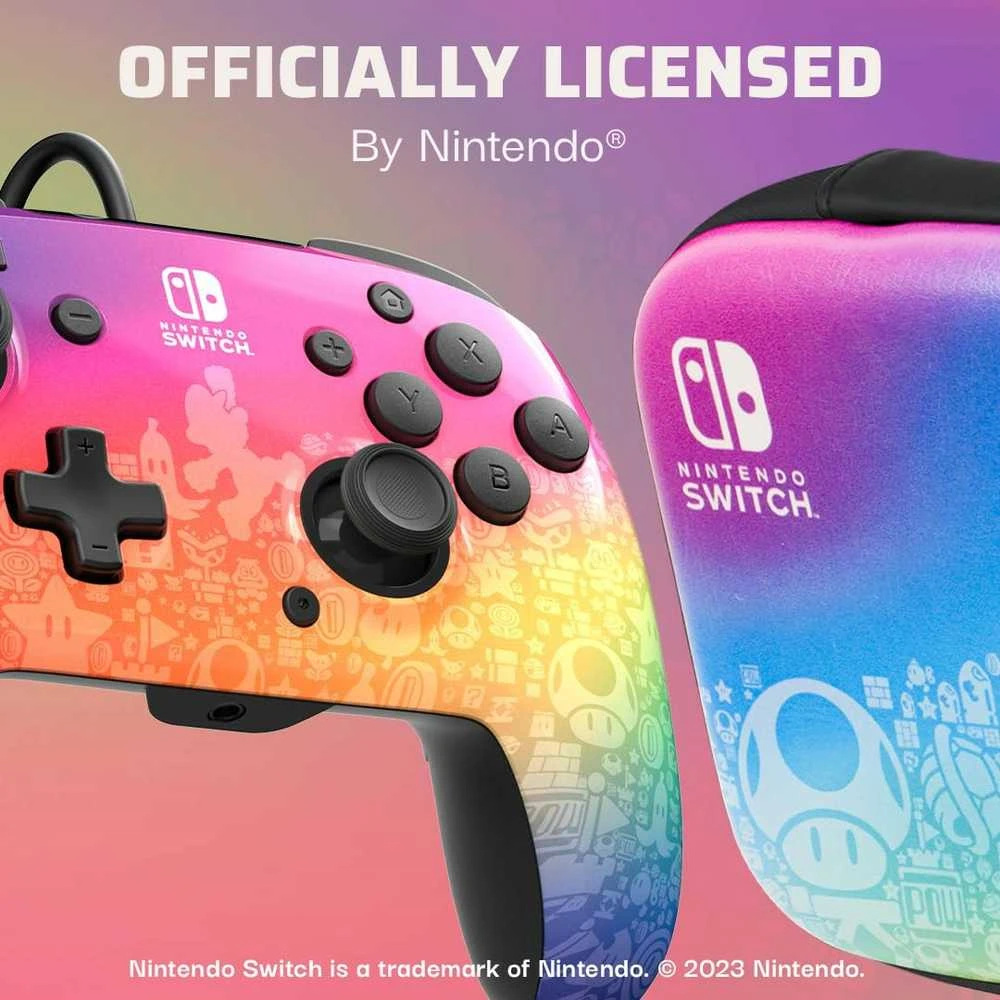 PDP REMATCH valdiklio ir kelioninio dėklo rinkinys: „Star Spectrum“ Nintendo Switch - Lite - OLED