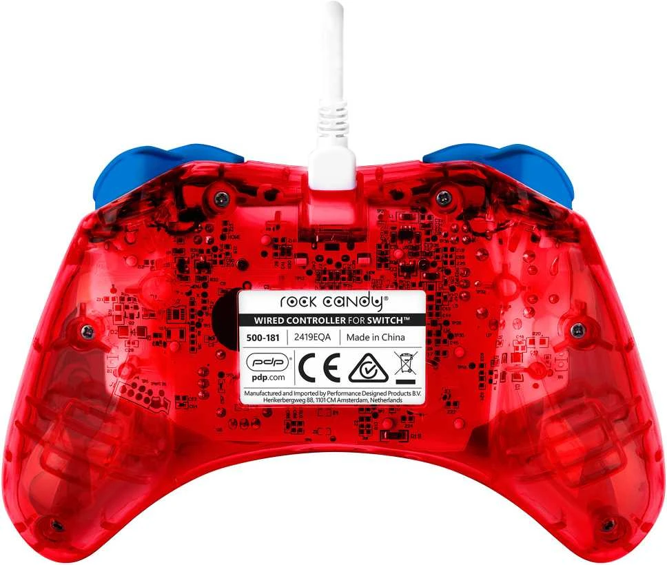 PDP Rock Candy Laidinis valdiklis skirtas Nintendo Switch - Mario | Raudona
