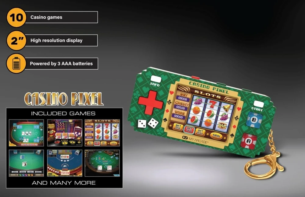 Dreamgear Pixel Pocket Pro Casino Pixel nešiojama žaidimų konsolė (10 žaidimų)