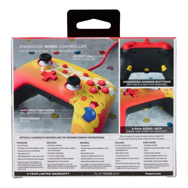 Power A PowerA Oran Berry Pikachu laidinis valdiklis skirtas Nintendo Switch