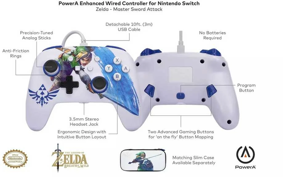 Power A PowerA Zelda Master Sword laidinis valdiklis skirtas Nintendo Switch