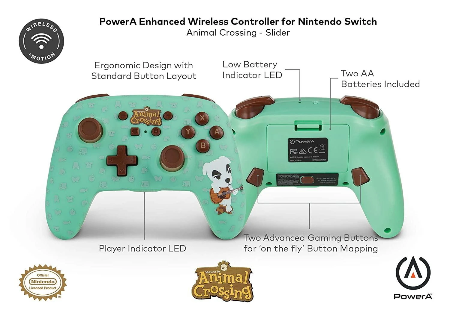 Power A PowerA Enhanced Animal Crossing K.K. Slider belaidis valdiklis skirtas Nintendo Switch