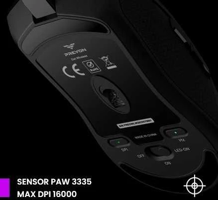 PREYON Owl belaidė žaidimų pelė| 16000 DPI