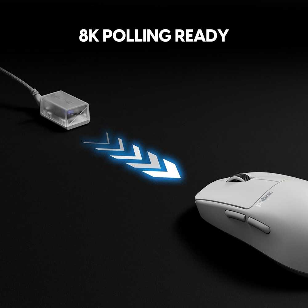 Pulsar X2 Crazylight Wireless Uyuni Baltas 8K (Balta) Belaidė Žaidimų Pelė