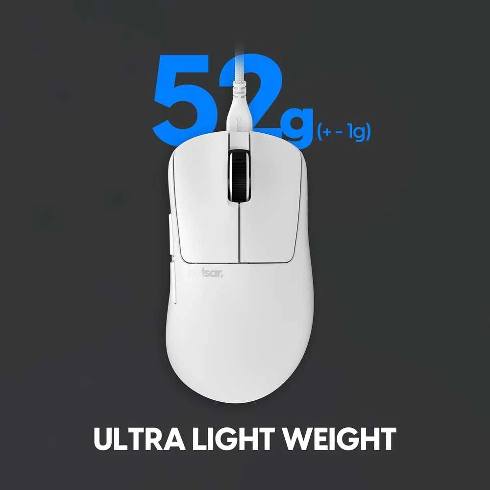 Pulsar Xlite Medium su laidu žaidimų pelė | Balta