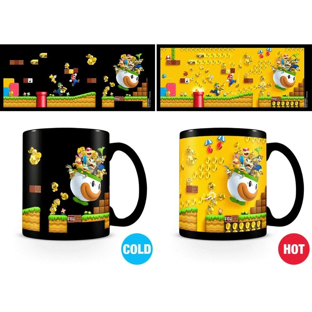 Pyramid Super Mario Gold Coin Rush puodelis| Reaguojantis į karštį 315ml