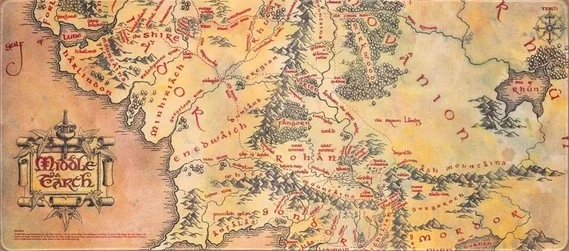 Pyramid The Lord of the Rings - Pelės kilimėlis - Middle-Earth Map | 80 x 35 cm